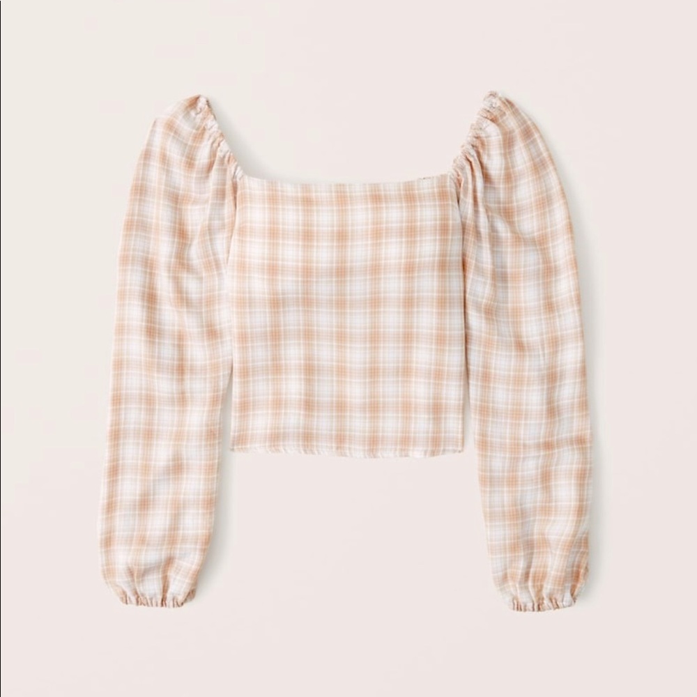 NWT Abercrombie Long-Sleeve Puff Sleeve Top in XS